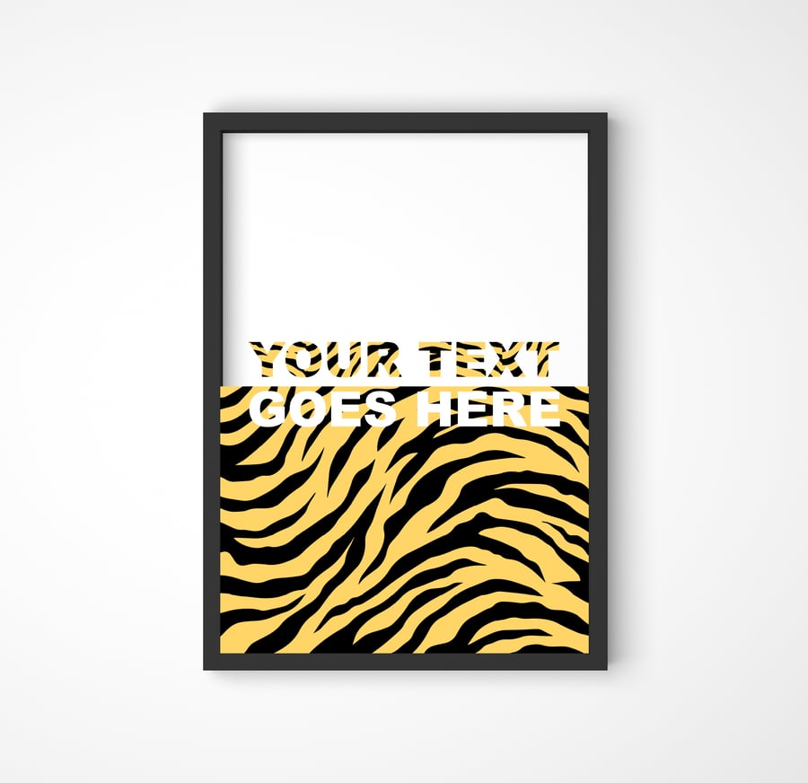 Customised Text Tiger H&H Print or Greeting Card (Apricot)