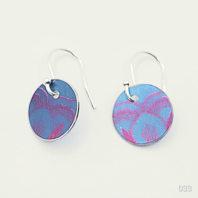 033 - Handmade Aluminium and Silver Reversible Earrings