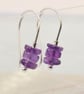 Silver and Amethyst Hook Earrings - Image 3