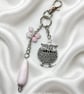 Kunzite & Owl Bag Charm