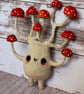 Spun Cotton Red Mushroom Art Doll - Image 8