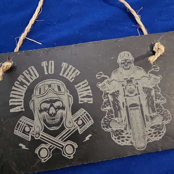 Slate addicted to the bike sign