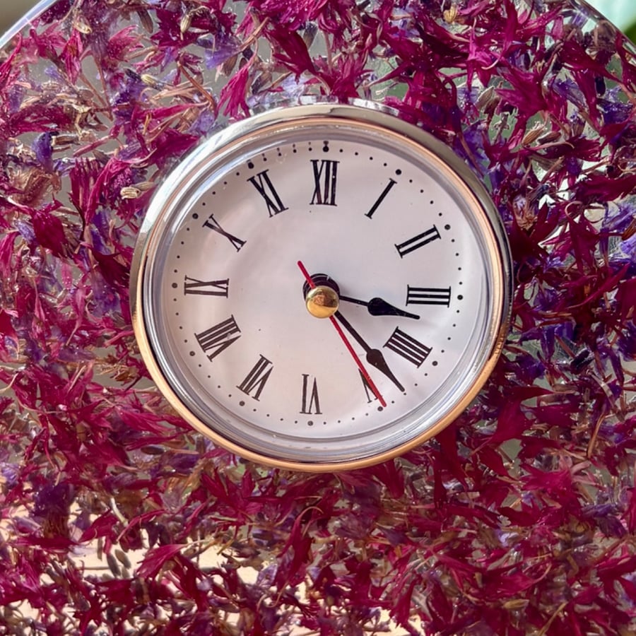 Arch shape petal resin clock- home decor 