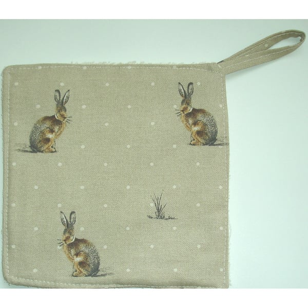 Hares Pot Holder Potholder Kitchen Grab Mat Pad Red Rabbit Cloth