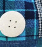 Harris Tweed patchwork shopper bag woth handmade button - Image 2