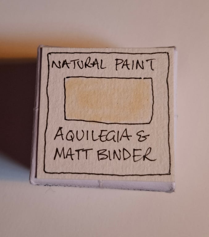 Pot of Handmade Watercolour Paint. Aquilegia Petals