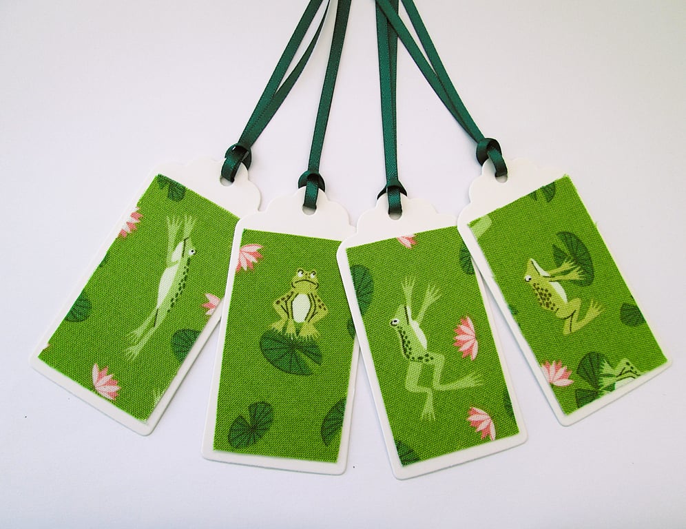 Set of 4 frog gift tags