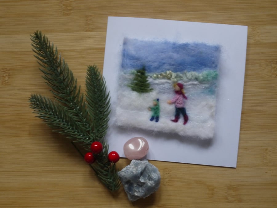 Needle felted Fun with Mum greetings card - Folksy