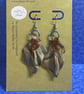 Mini Origami mesh earrings with blue rings - Image 4