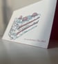 Letterpress and Lino printed Cake birthday card