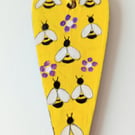 Bees and flowers on a heart shape 