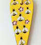 Bees and flowers on a heart shape 