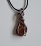 Natural Red Noreena Jasper & Copper Pendant Necklace Gift Crystal Jewellery  - Image 4