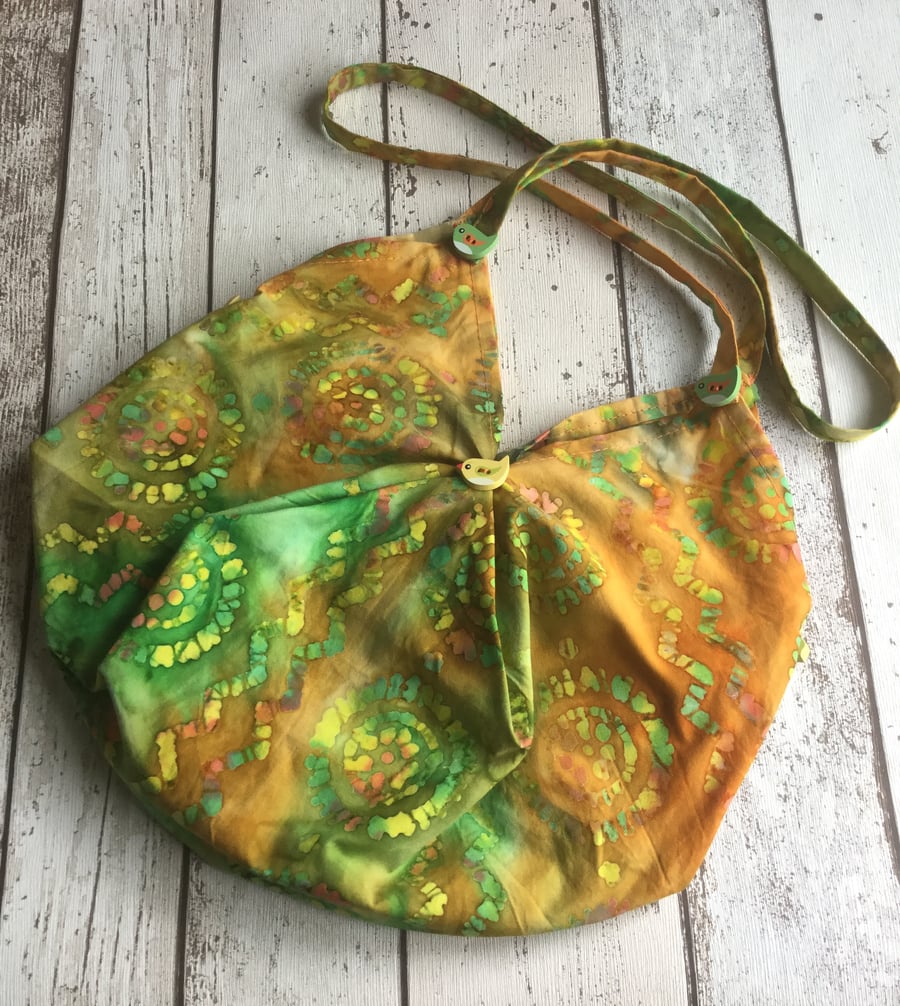 Slouchy Summer Batik Shoulder Bag