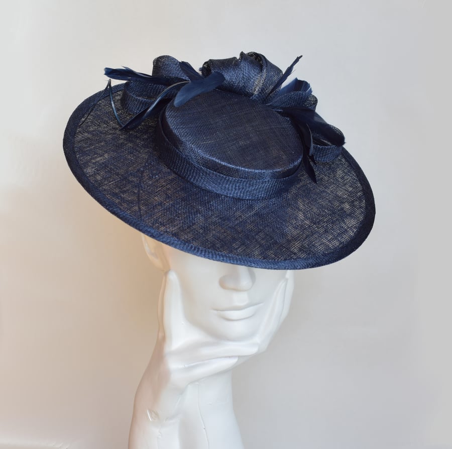 REBECCA Navy Ladies Wedding Occasion Hat