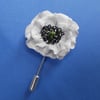 WHITE PEACE POPPY PIN Remembrance Lapel Flower Brooch Pin HANDMADE HAND PAINTED