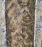 Fine Wool eco printed scarf with silk hand printed borders and hand dyed fringe - Image 2