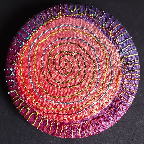 45mm Multicoloured Spiral Textile Badge 