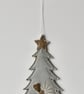 'Christmas Tree with a Glitter Star and Heart'- Hanging Decoration - Image 3