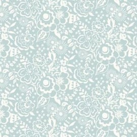 Fat Quarter Liberty Deco Dance Lindy Silhouette Blue 100% Cotton Quilting Fabric