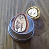 Mixed metals mini brooch pin 'trees & stars'  copper or brass