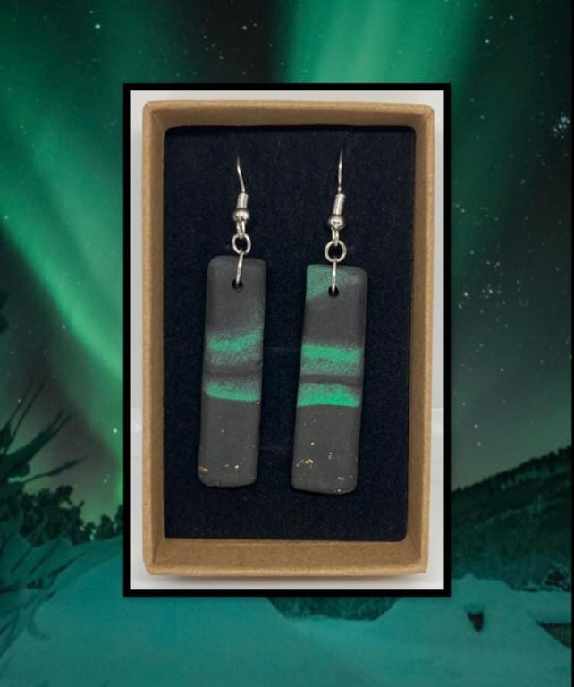 Northern lights lightweight clay earrings