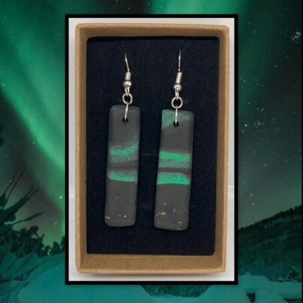 Northern lights lightweight clay earrings