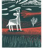 The Donkey Trip three-colour linocut screen-print triptych (3 A5 prints) - Image 3