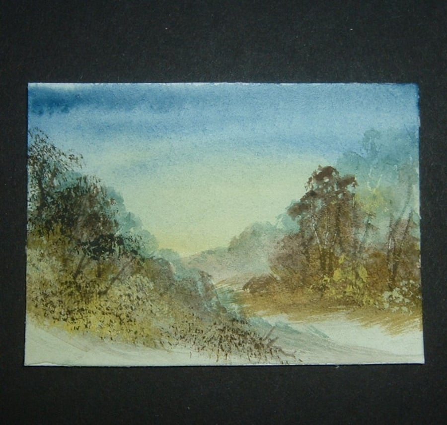 watercolour art painting aceo original ref 414