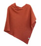Poncho - merino lambswool burnt orange wrap  - Image 3