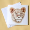Greetings Card - Blank - Lion Cub