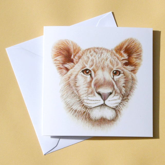 Greetings Card - Blank - Lion Cub