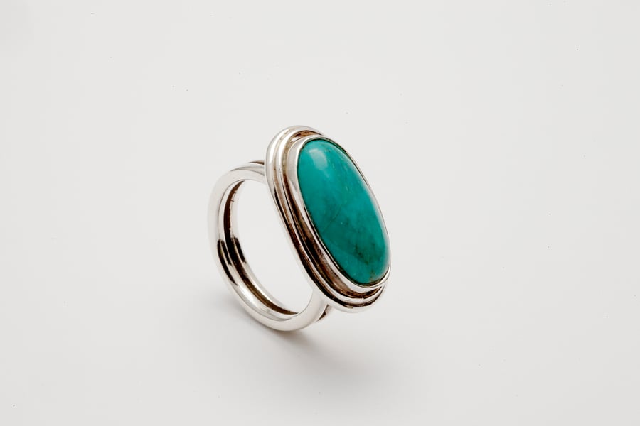 Ximena by Fedha - silver and turquoise statement cocktail ring