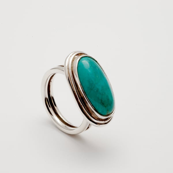 Ximena by Fedha - silver and turquoise statement cocktail ring