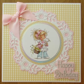A Basket Of Flowers - 7x7" Birthday Card
