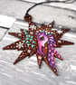 Dragon with mistletoe hanging star. Pyrography personalised decoration. - Image 3