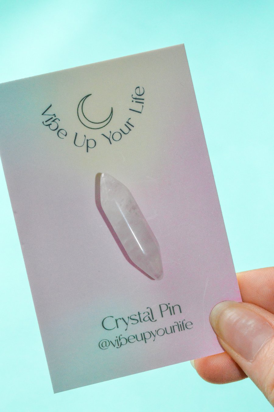 Rose Quartz Wand Crystal Pin, Raw Crystal Accessory, Pin Badge, Raw Rose Quartz