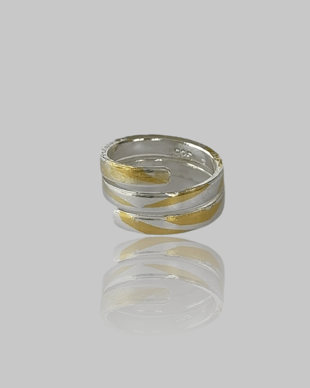 Keum Boo Silver And Gold Wrap Ring