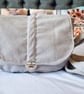 Grey Soft Corduroy Handbag