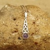 Amethyst Celtic knot Pendant. 925 sterling silver. February birthstone