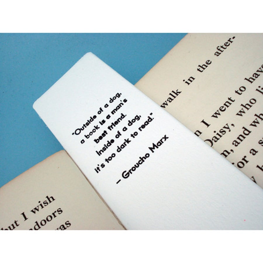Reading Terrier Bookmark with Groucho Marx Quote