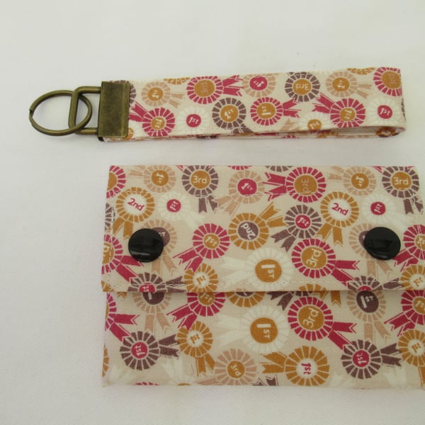 Horse , Equestrian, Show Jumping themed Fabric Wallet and Key Fob
