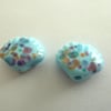 blue sea shell lampwork glass beads