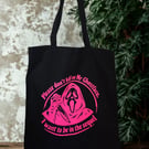Hot Pink Ghostface Inspired Horror Tote Bag  Please Don't Kill Me Mr Ghostface