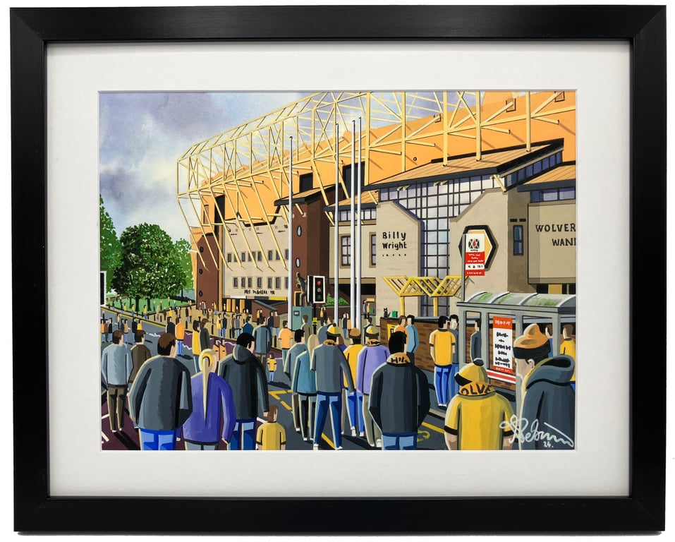 Wolverhampton, Wolves, Molineux Football Art Print. 14" x 11" Frame Size