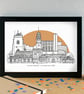 Sutton Coldfield Skyline Art Print - Image 3