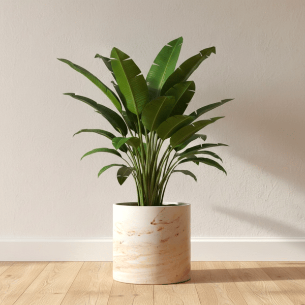 Large Cream and Terracotta Marbled Plant Pot, Handmade Indoor Planter