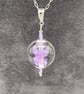 purple and clear swirly glass ball shaped lampwork glass pendant necklace - Image 4