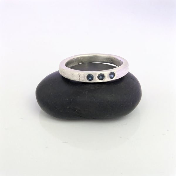 Sterling Silver London Blue Topaz Ring, Handmade Urban Jewellery