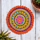 colourful crochet mandala doily